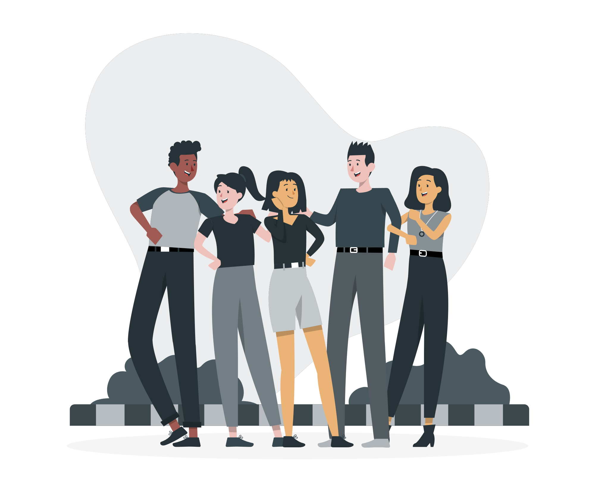 Illustration of a diverse group of people