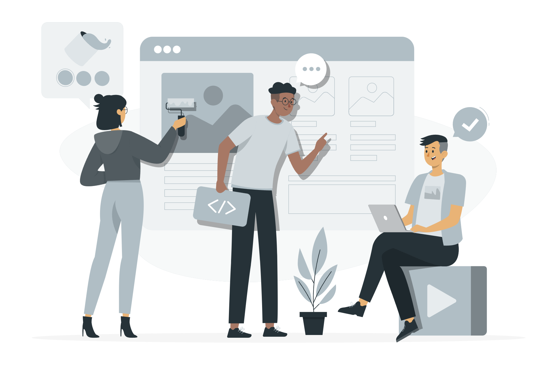 Illustration of a collaborative engineering team